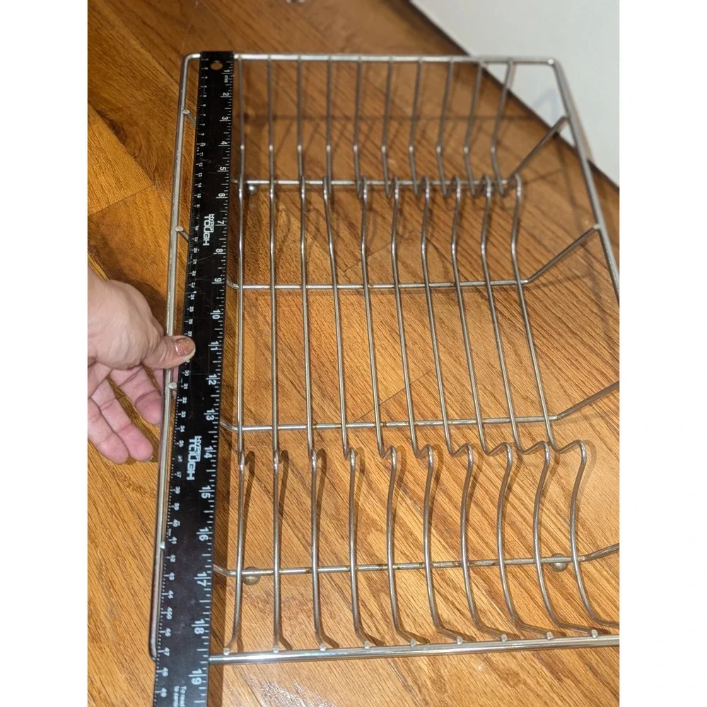 Vintage Style Chrome Wire Dish Rack Mid Century Modern Kitchen Organizer